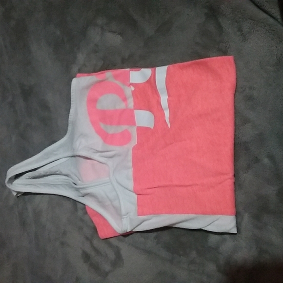 Pink Victoria secret neon pink & white tank top - Picture 6 of 6